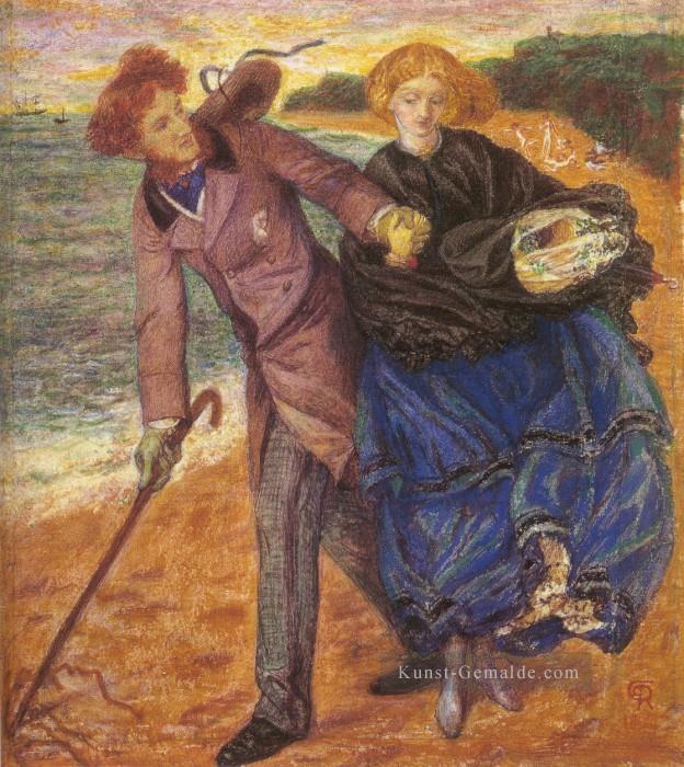 Schreiben auf dem Sand Präraffaeliten Bruderschaft Dante Gabriel Rossetti Ölgemälde